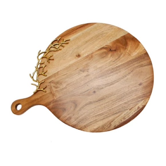 WOODEN HANDMADE CHARCUTERIE CUTTING CHOPPING BOARDS GOLD CORAL KITCHEN DECOR - Picture 9 of 9